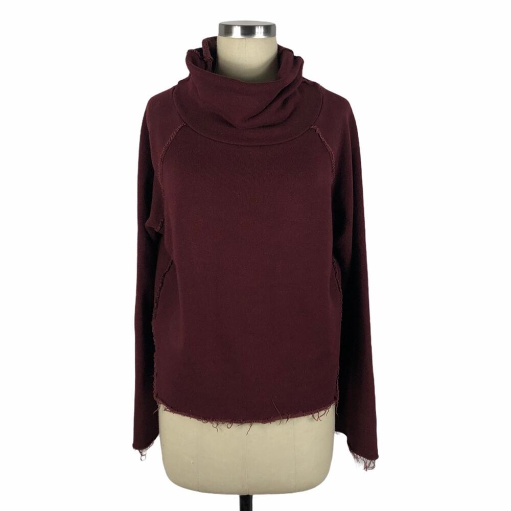 ALALA Burgundy Riki Cowl Neck Sweatshirt Small